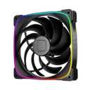 Geometric Future Squama 2503 RGB PWM Fan - 140mm - 1 Pack  Performance & Silent Balance - Dual Lighting Loop - 5V 3pin addressable RGB - 4pin PWM - Black (GEO-S2503B-14S)