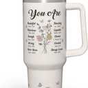 SANDJEST Christian Gifts for Women, Inspiration Gifts Tumbler 40oz Stainless Steel Insulated with Handle and Straw - Mother's Day Birthday Religious Gifts for Mom, Friend, Sister, Grandma