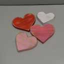 COCHIE Wooden Hearts Valentines Decorations Indoor, Wood Heart Blocks Tiered Tray Decor Set of 4, Red Pink White Valentine Decoration for Home Party Office Shelf Door (Retro)