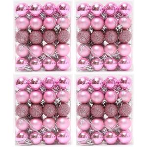 160 Pcs Christmas Balls Ornaments for Xmas Tree - Shatterproof Christmas Tree Decorations Small Hanging Ball 1.18" X 160 Pack (Pink)