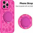 Fiyart Designed for iPhone 15 Pro Max Case Ring Holder Kickstand Magnetic Bumper Compatible with MagSafe Camera Lens Protection for Women Men Rose Flowers 6.7"-Rose Red