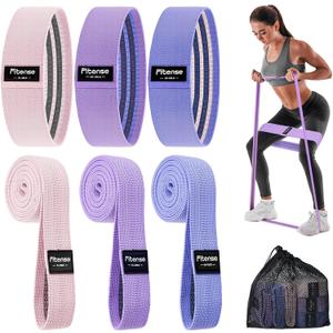 Fabric Resistance Bands for Working Out - Booty Bands for Women Men with Workout Bands Guide, Exercise Bands Resistance Bands Set for Leg, Butt, Glute Bands for Home Gym Fitness, Yoga, Pilates