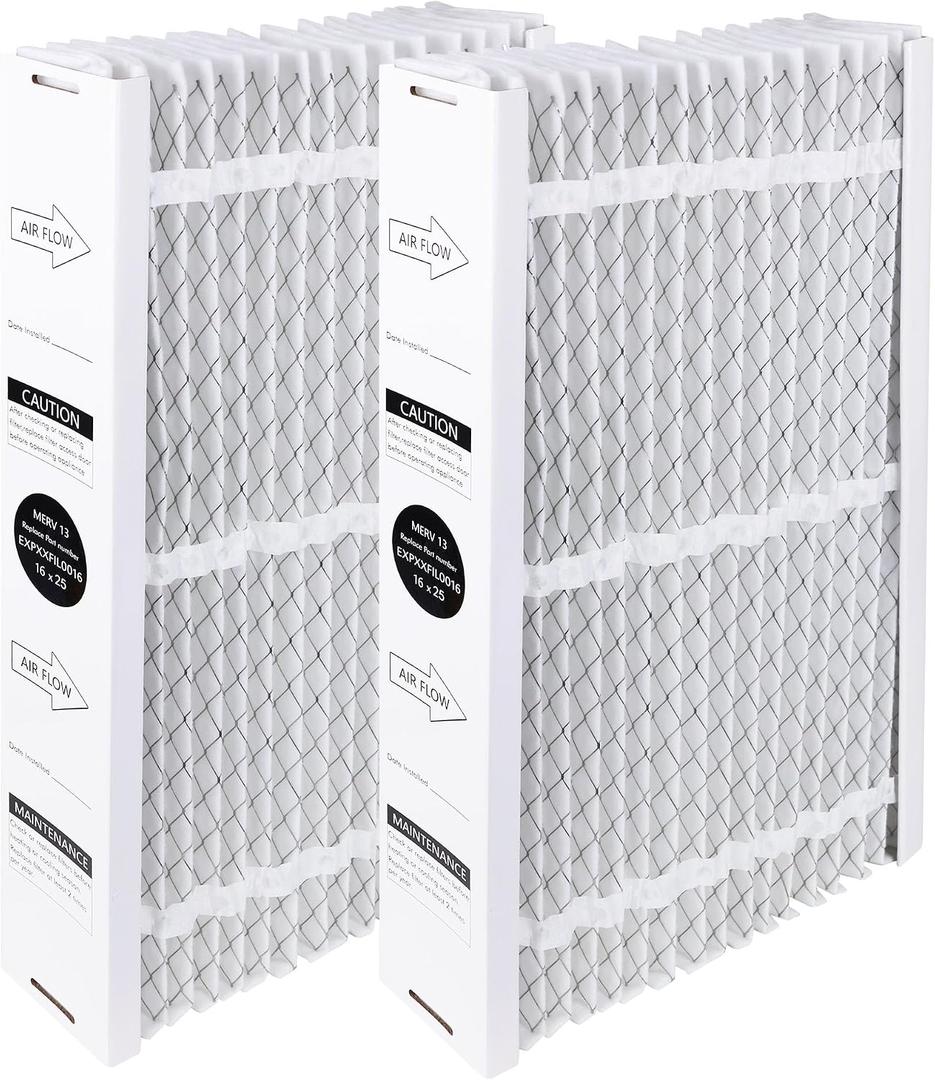 EXPXXFIL0016 MERV 13 16 x 25 x 5 Air Filter Media Compatible with Bryant/Carrier EZ-FLEX EXPXXFIL0016, 2 Pack