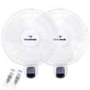 Tornado 2 Pack 16 Inch Wall Mounted Fan for Home, 90Oscillating, Remote Control, 3 Speed 2650 CFM 6 FT Cord UL Safety Listed