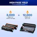 TN760 Toner Cartridge and DR730 Drum Unit Replacement for Brother TN 760 TN-760 TN730 DR-730 Compatible with MFC-L2710DW MFC-L2750DW HL-L2370DW DCP-L2550DW Printer (2 Toners, 1 Drum Unit, 3 Pack)