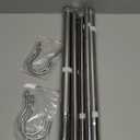 Hanging Closet Rod, 2 Pack Adjustable Width and Height Closet Rods for Hanging Clothes, Premium Stainless-Steel Closet Rod for Ultimate Space Optimization, for Hanging and Drying Clothes, Silver