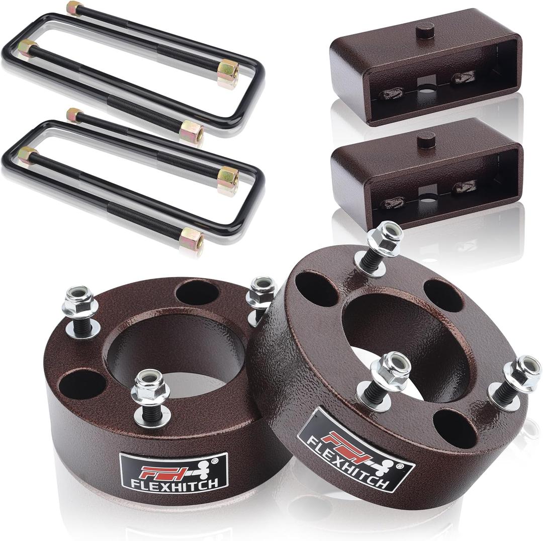 3" Front + 2" Rear Full Leveling Lift kit Compatible with 2007-2024 Silverado 1500 Sierra 1500 2WD/4WD, 3"+2" Suspension Strut Spacers