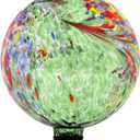 Sunnydaze 10-Inch Gazing Ball for Garden - Glass Gazing Globe for Outside - Garden Orb Yard Decor - Green Artistic