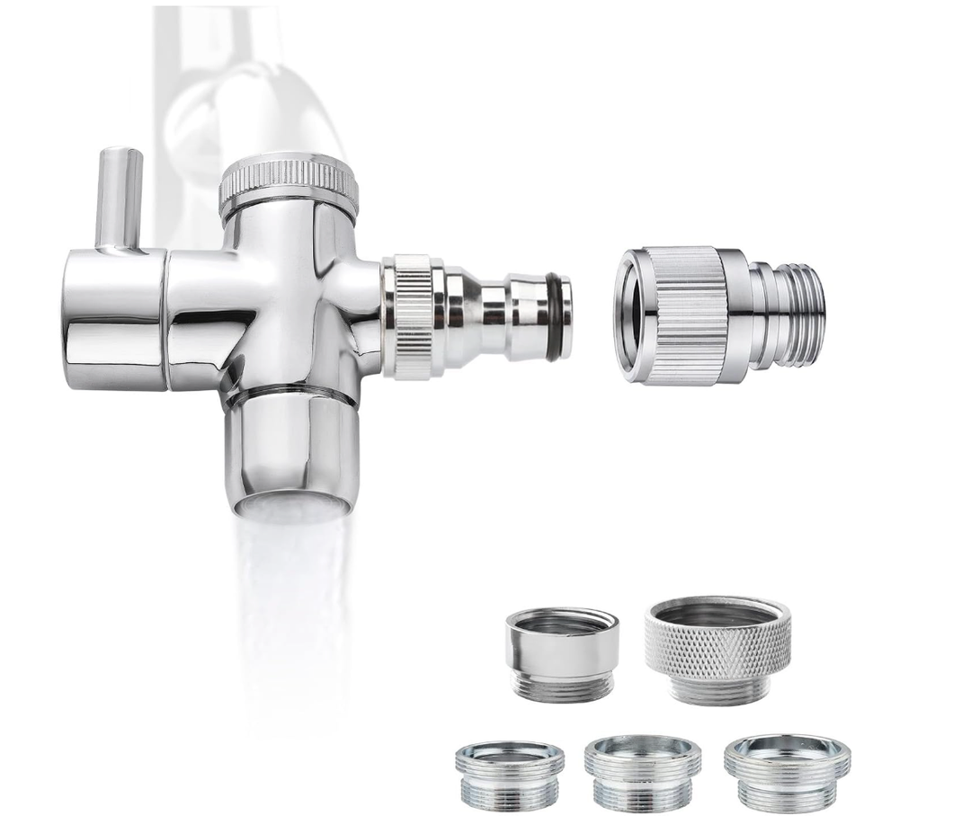Sneatup Faucet Aerator to Garden Hose Diverter (5 adapters + Quick Connector)