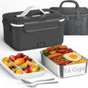 Vabaso Cordless Electric Lunch Box with 8000mAh Battery, 1.8L/7.6-Cup Heated Lunch Box for Adults, Portable Self-Heating Food Warmer for Office Outdoor Work
