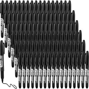 Thenshop 300 Pack Permanent Markers Bulk Back to School Teacher Supplies Gifts Fine Point Waterproof Marker Works on Plastic, Wood, Stone, Metal, Glass for Office Classroom Rewards(Black)