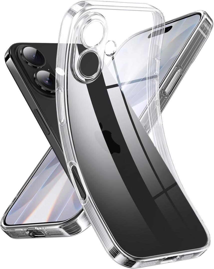 Supdeal Crystal Clear Case for iPhone 17, [Not Yellowing] [Camera Protection] [Military Grade Drop Tested] Transparent Shockproof Protective Soft Silicone Slim Cover, 6.3 inch, Transparent