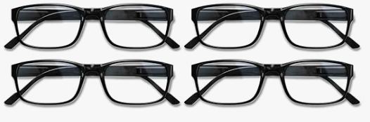 Gaoye Professional Reading Glasses for All Day - Computer Readers with Blue Light Protection - Value Pack (B1-4 Pack Light Black)