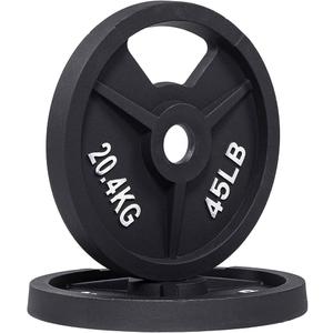 Signature Fitness Standard 1-Inch Cast Iron Plate Weight Plate for Strength Training and Weightlifting
,  45LB (Pair)