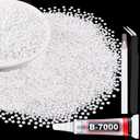 6000Pcs 3mm Resin Jelly Rhinestones with 1Pcs 10ml B7000 Jewelry Glue for Crafting, White Flatback Gems, Bedazzling Crystal Bulk for DIY Crafts Clothing Tumblers Shoes Nail Art Fabric