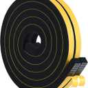 Weather Stripping High Density, 1/2 in x 1/2 in Soundproof Door Seal Strips, Weatherproof Foam Insulation Tapes for Windows Doors, Easy Cut to Size, 2 Rolls Total 13Ft