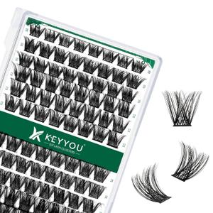 Lash Clusters 96pcs Individual Lashes C Curl 8-18MIX Eyelash Clusters KEYYOU Volume Wispy Lash Extension Soft&Comfortable Easy DIY at Home(Y01,C-8-18MIX)