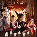 Wesiti 6 Pcs Ceramic Ghost Light up Halloween Decorations Indoor Small White Ghost Figurines Gothic Home Decor Spooky Statue Gift for Desk Tabletop Centerpieces Party Props