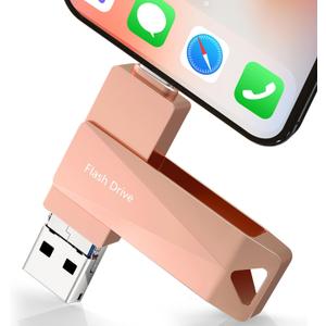 512GB Photo Stick for Phone, Qainerly USB Flash Drive for Phone All Models, 4-in-1 Design Transfer Storage, iPad/PC/Android