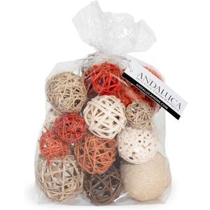 ANDALUCA Decorative Balls Bag Bowl Filler Home Decor (Orange)