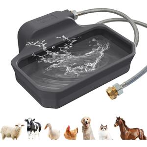 FICUSWIN 135OZ Automatic Water Dispenser for Large Dogs Patented Outdoor Dog Water Bowl Dispenser Automatic Dog Feeder Fit 3/4'' GHT Faucet Dog Waterer Include Water Hose Extra-Large Drinking Area