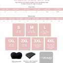 Strapless Wireless Bra for Women Scalloped Full Coverage Bandeau Comfortable Everyday Non-Wired Bra for Large Busts (Black, XXL)