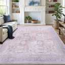 6x9 Area Rugs for Living Room, Bedroom - Machine Washable, Non-Slip Bedside Rug, Large Soft Floor Carpet for Office, Dining Room, Farmhouse and Home Decor, Urban Luxe/Cream