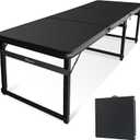 6FT x 2FT Folding Camping Table with Aluminum Alloy Legs, Adjustable Height Portable Outdoor Picnic Table for Camping, Travel, Parties, Kids Crafts, and Market Vendor Use, 6 ft x 2 ft 2.3 ft H