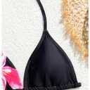 RoseSeek Girl's 3 Piece Floral Swimsuit Halter Triangle Bikini with Skirt