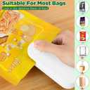2 in 1 Bag Cutter and Sealer, Mini Bag Sealer with Cutter, USB Rechargeable Bag Sealer, Portable Bag Resealer for Plastic Bags Snacks & Food Storage (White)