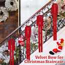 Large Velvet Christmas Bow 23.6x15.7 Inch Vintage Christmas Tree Topper Bows Christmas Staircase Wreath Bows for Xmas Fireplace Decoration (6, Red)