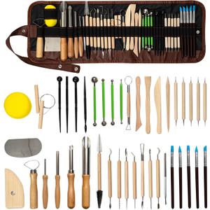 42 PCS Clay Tool, Clay Sculpting Tools Kit, Pottery Tools Can be Used for Stippling, Carving, Molding, and Shaping Clay Crafts, for Beginners, Hobbyists, Artists