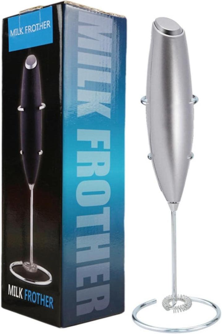 Handheld Electric Coffee Blender Milk Foam Machine Electric Milk Foam Machine Battery Bracket Base Milk foamer Argent