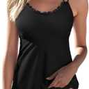 Aleumdr Women's Tankini Bathing Suit 2 Piece Tummy Control Swimsuit Scallop Trim Tankini Top with Bottom L