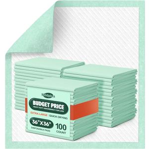 100 Count Disposable Bed Pads , 36x36 Inch Extra Large Incontinence Underpads | Heavy Absorbency 115 Grams Pee Pads for Adult, Senior, Baby & Pet Care (No Adhesive)