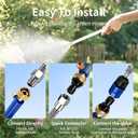 Jet Nozzle High Pressure Hose Nozzle 2-in-1 Hose Power Washer with 2 Spray Heads, Leak-Resistant Hose for Car, Patio, Pets, Orchard, Quick Connectors & Gloves for Garden/Home