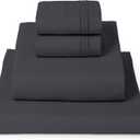 Mellanni Queen Sheets Set - 4 PC Iconic Collection Bedding - Hotel Luxury, Extra Soft, Cooling Bed Sheets - Wrinkle, Fade, Stain Resistant (Queen, Charcoal)