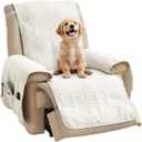 Quilted Recliner Chair Covers, Water-Repellent Slipcovers, Off White Recliner Covers Stay in Place, Pet Friendly ReclinerCover for Dogs, Washable Chair Covers (Recliner 22", Ivory White)