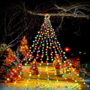 PUHONG Christmas Decorations Star Lights, 320 LED Christmas Tree Toppers Lights Outdoor,16.4Ft String Lights 8 Memory Modes with 14" Lighted Star for Xmas New Year (Iron-Multicolor)