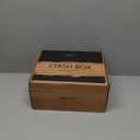 Lockable Acacia Wood Stash Box with Rolling Tray & Hygrometer  Smell Proof Storage with 3 Glass Jars & Combination Lock, Ideal Gift for Him/Dad/Husband