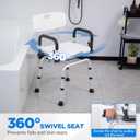 Swivel Shower Chair for Inside Bathing, Rotating Seat Medical Bath Chair With Backrest Pivoting Arms for Elderly and Disabled