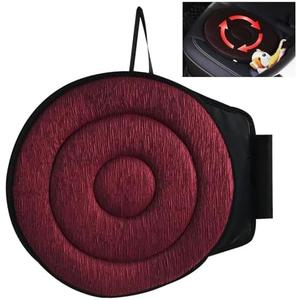 360 Rotating Seat Cushion for Car,Swivel Car Seat for Car for Elderly Support, Non Slip, Memory Foam, Ergonomic Design (Claret)