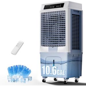 Uthfy 43" Swamp Cooler, 3900CFM Evaporative Air Cooler with 10.6 Gal Water Tank, Remote, 120 Oscillation, 3 Speeds, Portable Cooling AC Fan, Outdoor Air Conditioner for Patio Garage Commercial Use, 42.52" H x 18.9" D x 13.39" W