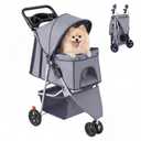 DUMOS 3 Wheels Pet Stroller for Small Dogs and Cats