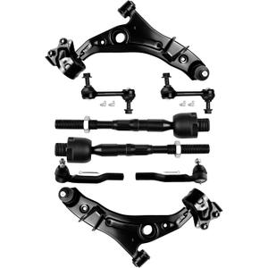 8-PC SET Suspension Kit fit 2007-2014 for Ford Edge for Lincoln MKX Front Lower Control Arm and Ball Joint Outer Inner Tie Rod End Sway Bar Link