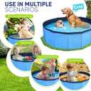 Dog Pool, Foldable Pet Swimming Pool with 6mm High-Strength PP Board, Hard Plastic Collapsible Doggy Pools for Small Dogs Kitty Duck, Non-Slip Doggie Bathtub Quick to Set Up and Drainage Hole(32x8in)
