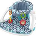 Fisher-Price Portable Baby Chair, Sit-Me-Up Floor Seat with 2 Removable Toys & Washable Seat Pad, Honeycomb