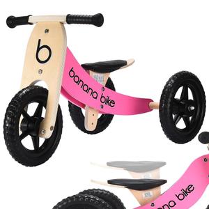 banana bike Wooden Balance Bike - Trike for Toddlers - Ages 6 Months to 6 Years - Long Service Life - Teaches How to Balance and Pedal, Pink Version - 10.23x3.46x3.46 inches