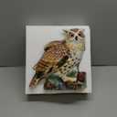 Ceramic Large Collectible Figurines Statue3D Hand-Painted Owl Home Decoration- 9.45" H