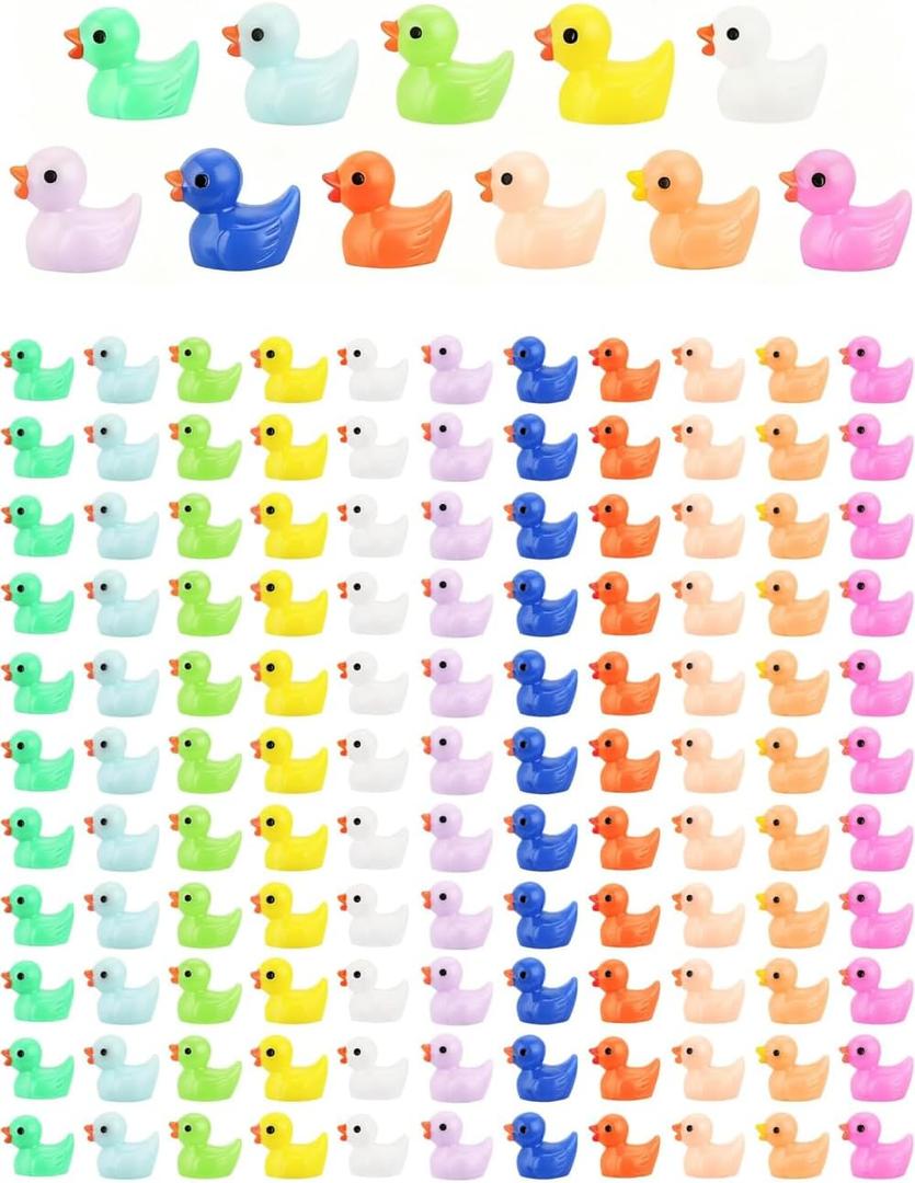240 Pcs Mini Ducks Tiny Duck Figurines Bulk for Garden Micro Landscape, Mini Resin Ducks for Dollhouse Aquarium Potted Ornament Charms Party Toys DIY Craft Accessories